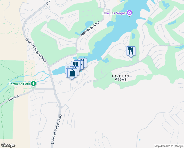 map of restaurants, bars, coffee shops, grocery stores, and more near 70 Strada Di Villaggio in Henderson
