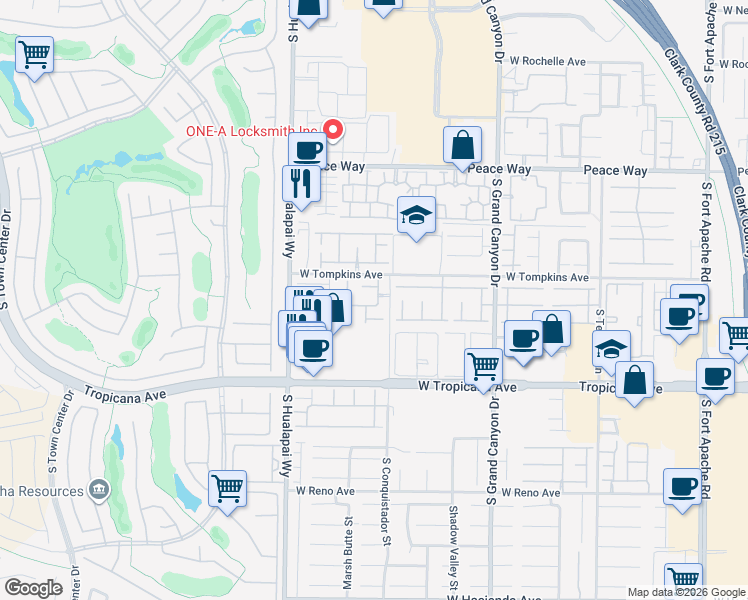map of restaurants, bars, coffee shops, grocery stores, and more near 10034 Canyon Dunes Avenue in Las Vegas