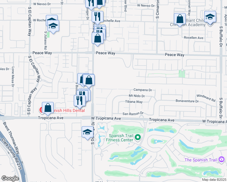 map of restaurants, bars, coffee shops, grocery stores, and more near 8490 Lambert Drive in Las Vegas