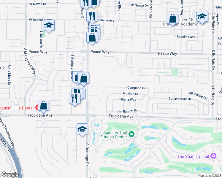 map of restaurants, bars, coffee shops, grocery stores, and more near 8490 Lambert Drive in Las Vegas