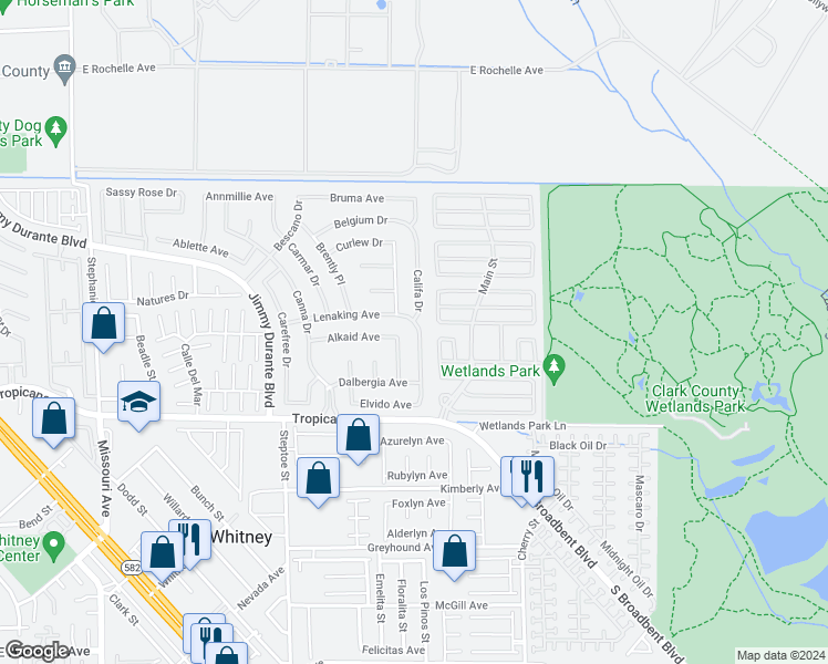 map of restaurants, bars, coffee shops, grocery stores, and more near 4749 Califa Drive in Las Vegas