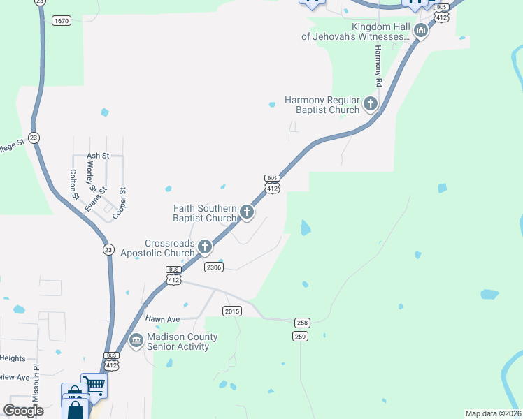 map of restaurants, bars, coffee shops, grocery stores, and more near 4841 U.S. 412 Business in Huntsville