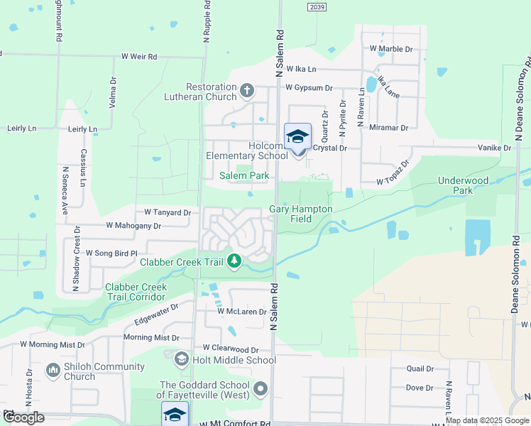 map of restaurants, bars, coffee shops, grocery stores, and more near 3444 Clabber Creek Boulevard in Fayetteville