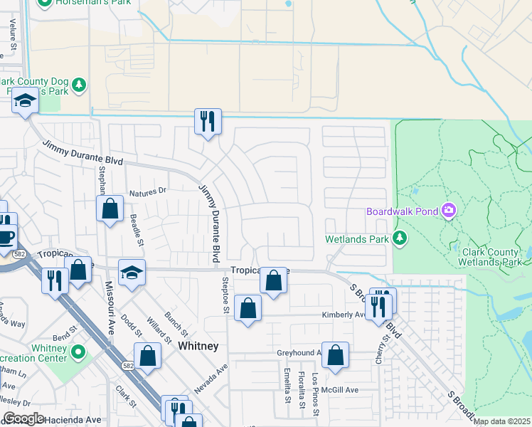 map of restaurants, bars, coffee shops, grocery stores, and more near 6259 Lenaking Avenue in Las Vegas