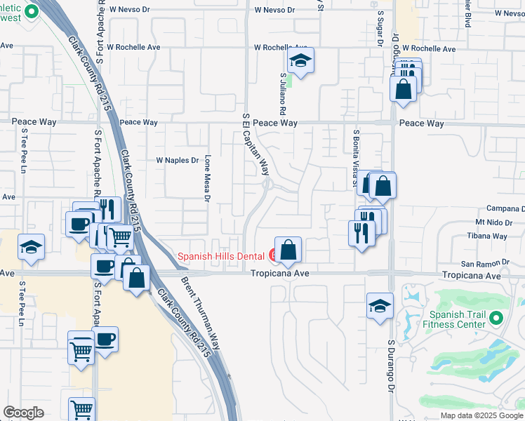 map of restaurants, bars, coffee shops, grocery stores, and more near 4721 Stavanger Lane in Las Vegas