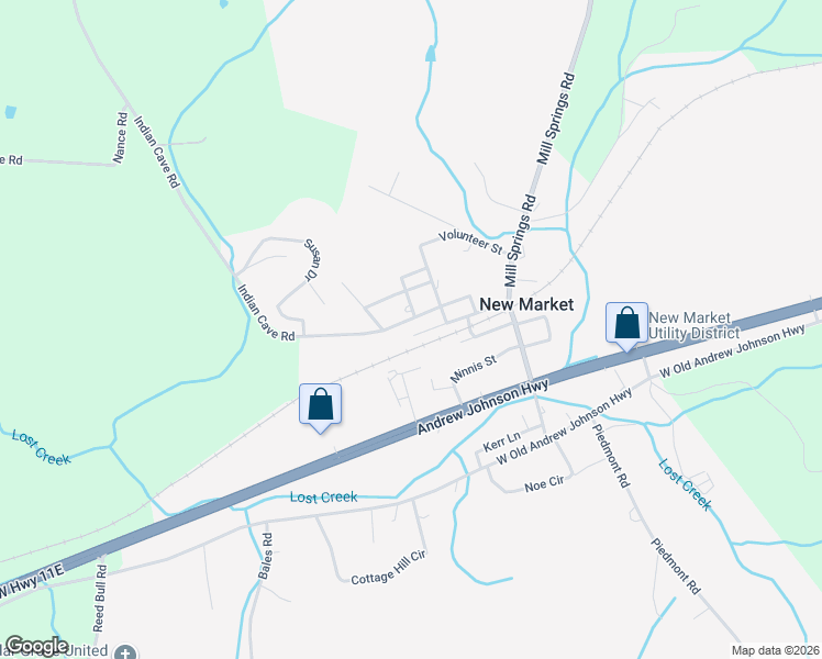 map of restaurants, bars, coffee shops, grocery stores, and more near 1054 Indian Cave Road in New Market