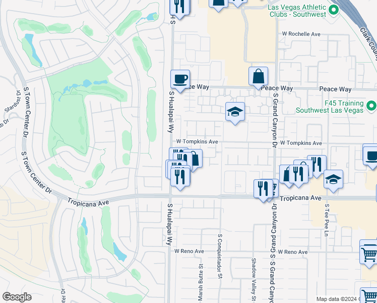 map of restaurants, bars, coffee shops, grocery stores, and more near 10126 Palazzo Marcelli Court in Las Vegas