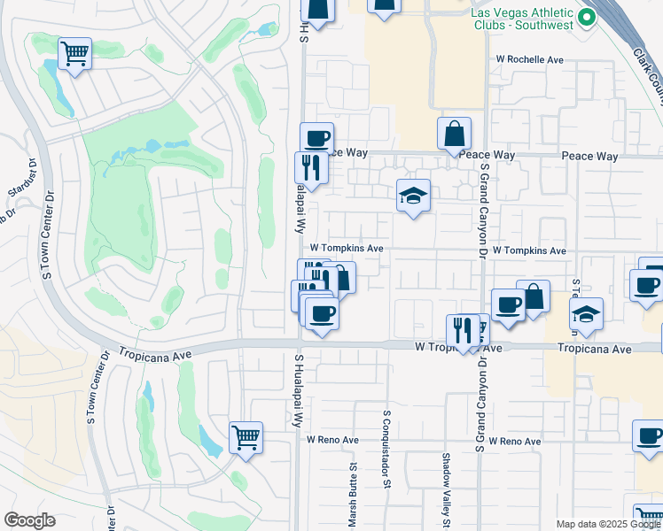 map of restaurants, bars, coffee shops, grocery stores, and more near 10126 Palazzo Marcelli Court in Las Vegas