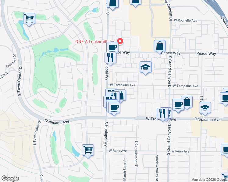 map of restaurants, bars, coffee shops, grocery stores, and more near 10156 Palazzo Marcelli Court in Las Vegas
