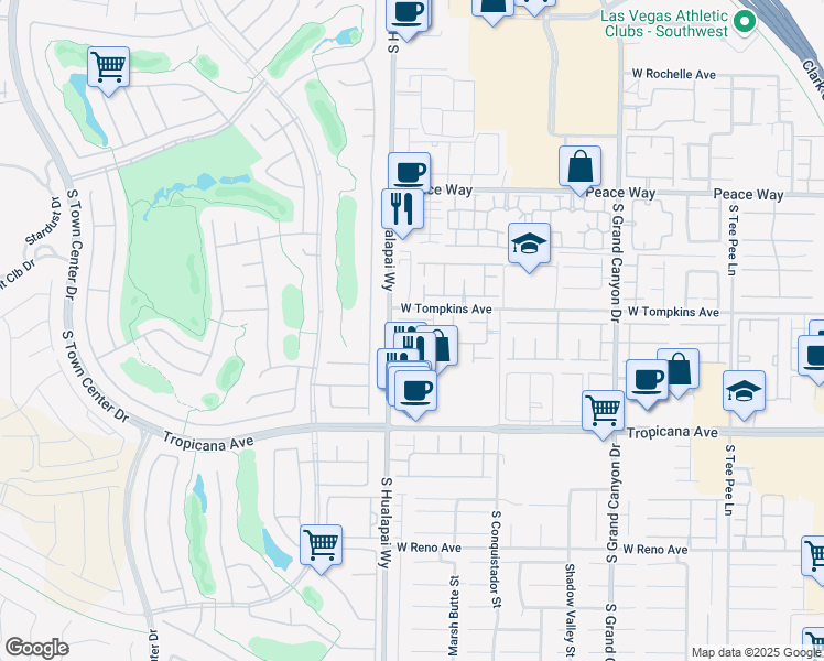 map of restaurants, bars, coffee shops, grocery stores, and more near 10156 Palazzo Marcelli Court in Las Vegas