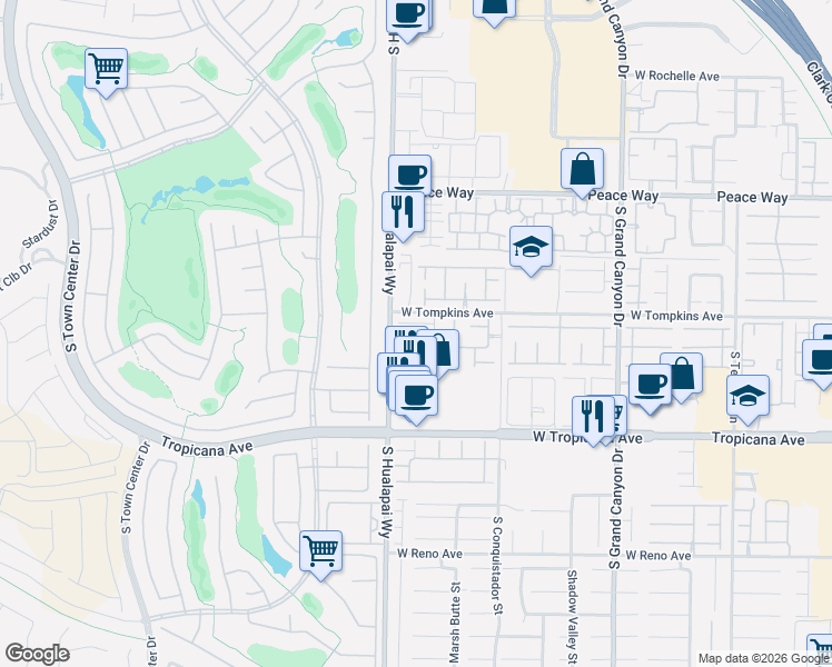 map of restaurants, bars, coffee shops, grocery stores, and more near 10150 Palazzo Marcelli Court in Las Vegas