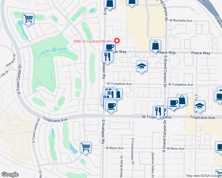 map of restaurants, bars, coffee shops, grocery stores, and more near 10156 Palazzo Marcelli Court in Las Vegas