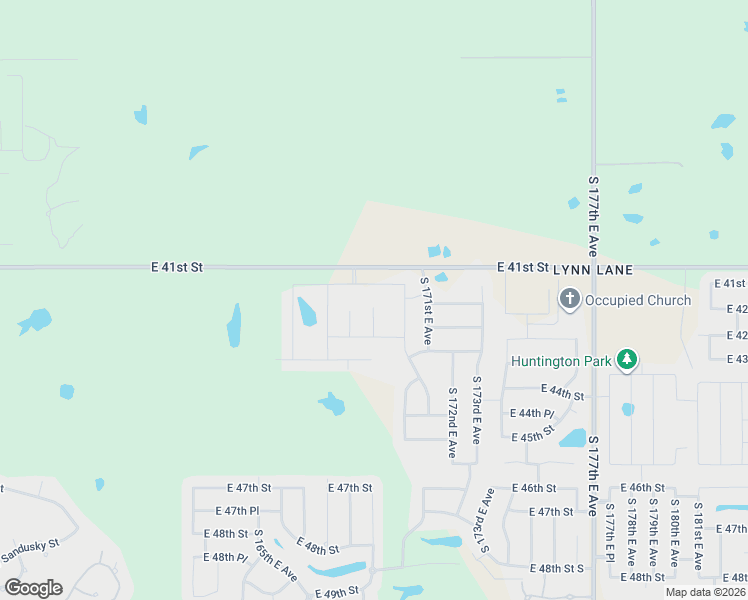 map of restaurants, bars, coffee shops, grocery stores, and more near 4164 South 170th East Avenue in Tulsa