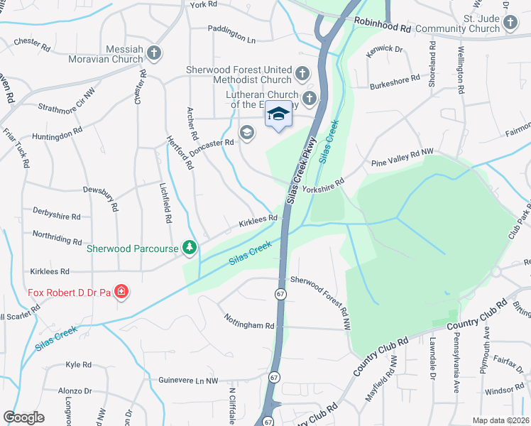 map of restaurants, bars, coffee shops, grocery stores, and more near 3311 Kirklees Road in Winston-Salem
