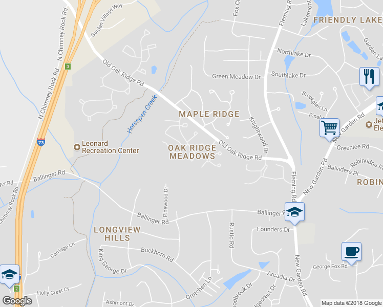 map of restaurants, bars, coffee shops, grocery stores, and more near 1021 Harvest Time Way in Greensboro