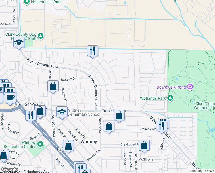 map of restaurants, bars, coffee shops, grocery stores, and more near 6177 Lenaking Avenue in Las Vegas