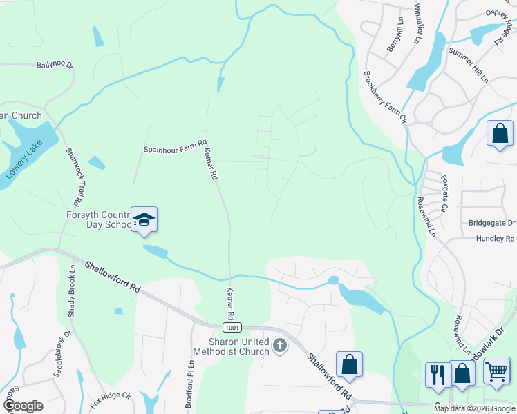 map of restaurants, bars, coffee shops, grocery stores, and more near 361 Ketner Road in Lewisville