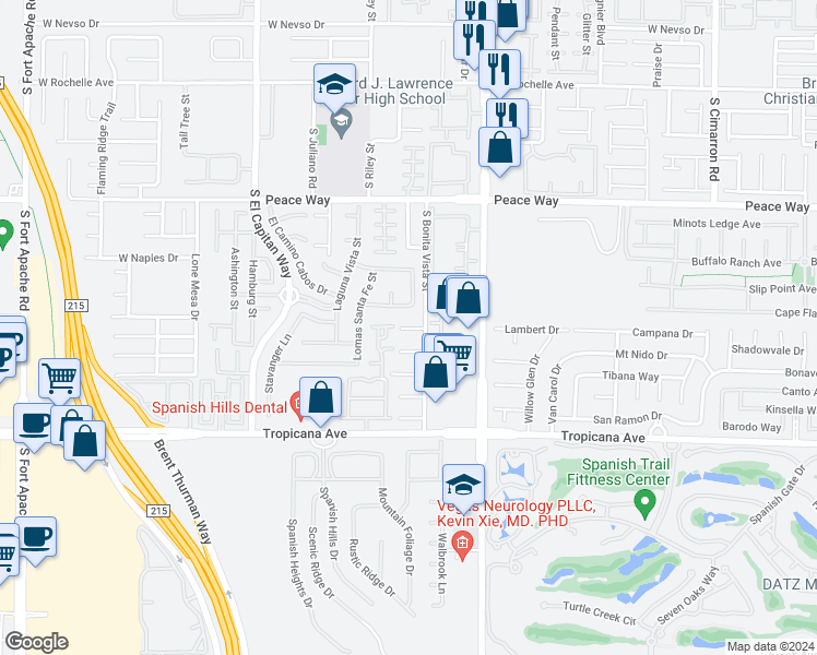 map of restaurants, bars, coffee shops, grocery stores, and more near 8748 Brody Court in Las Vegas