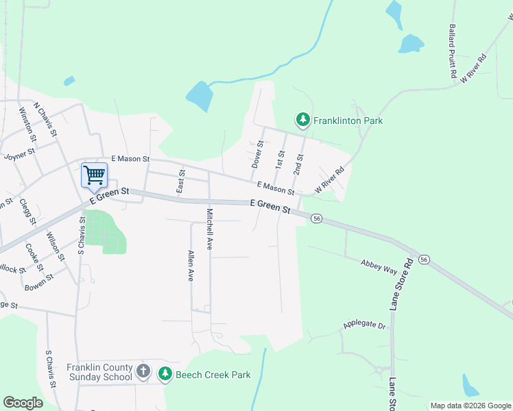 map of restaurants, bars, coffee shops, grocery stores, and more near 918 East Green Street in Franklinton