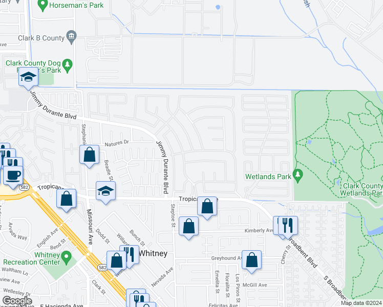 map of restaurants, bars, coffee shops, grocery stores, and more near 6177 Lenaking Avenue in Las Vegas