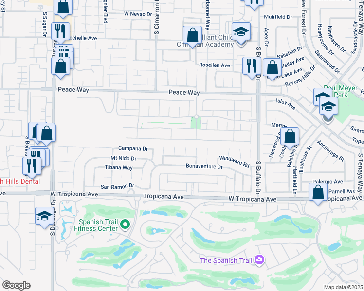 map of restaurants, bars, coffee shops, grocery stores, and more near 4701 Jasper Rock Court in Las Vegas