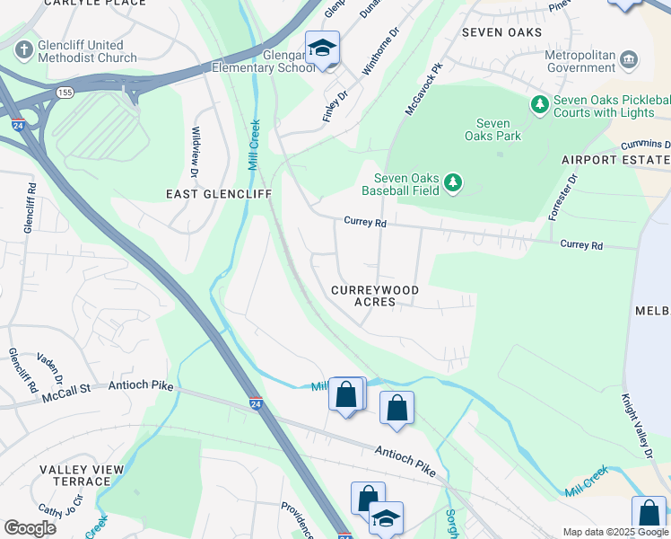 map of restaurants, bars, coffee shops, grocery stores, and more near 508 Vinson Drive in Nashville