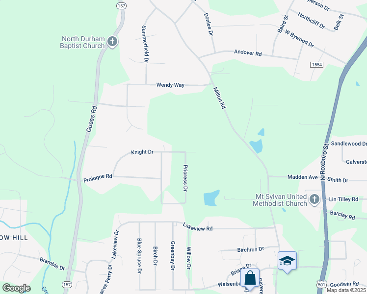 map of restaurants, bars, coffee shops, grocery stores, and more near 702 Knight Drive in Durham