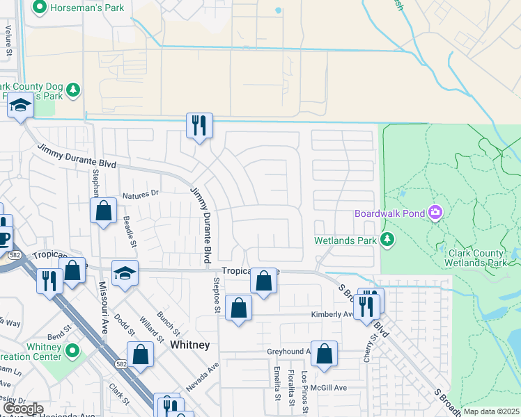 map of restaurants, bars, coffee shops, grocery stores, and more near 6259 Lenaking Avenue in Las Vegas