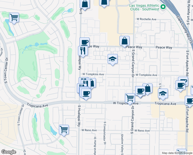map of restaurants, bars, coffee shops, grocery stores, and more near 4718 Arial Ridge Street in Las Vegas