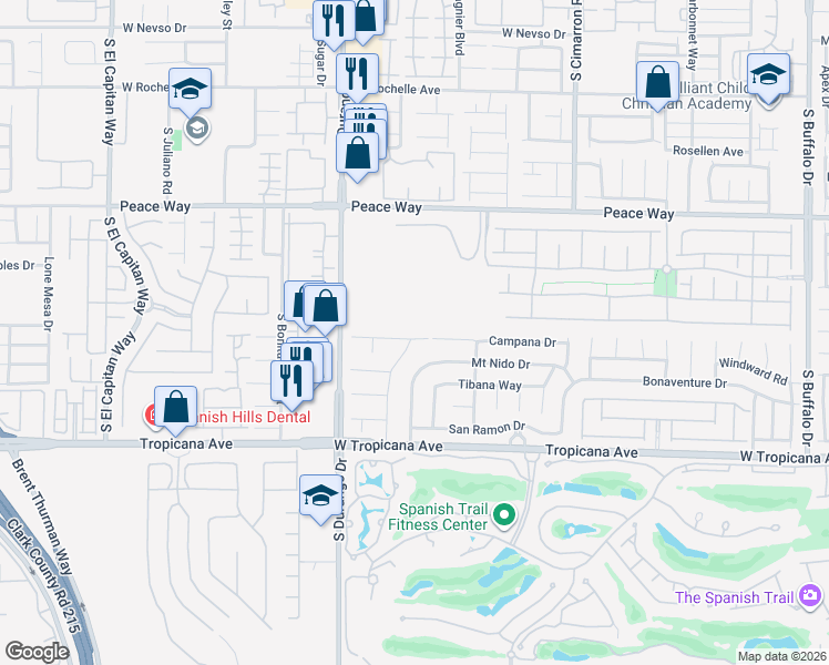 map of restaurants, bars, coffee shops, grocery stores, and more near 8482 Lambert Drive in Las Vegas
