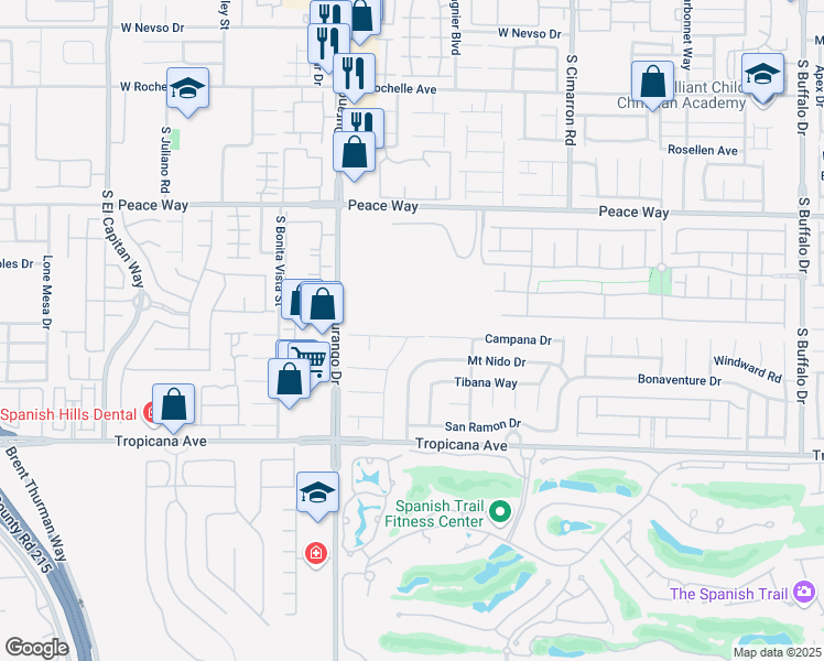 map of restaurants, bars, coffee shops, grocery stores, and more near 8482 Lambert Drive in Las Vegas