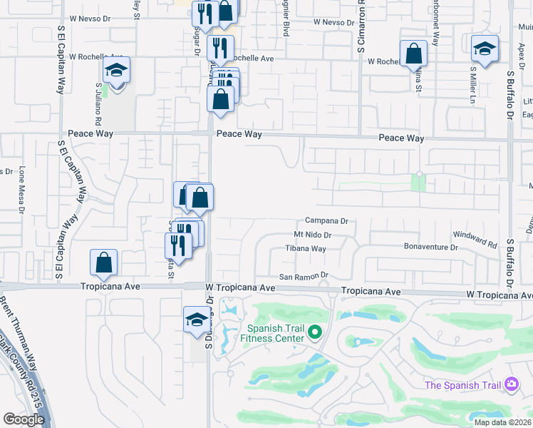 map of restaurants, bars, coffee shops, grocery stores, and more near 8490 Lambert Drive in Las Vegas