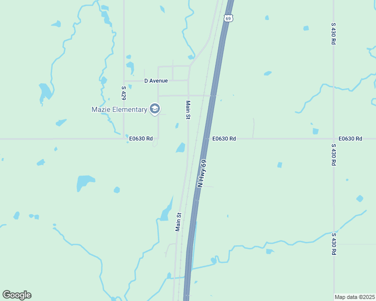 map of restaurants, bars, coffee shops, grocery stores, and more near West Main Street in Chouteau