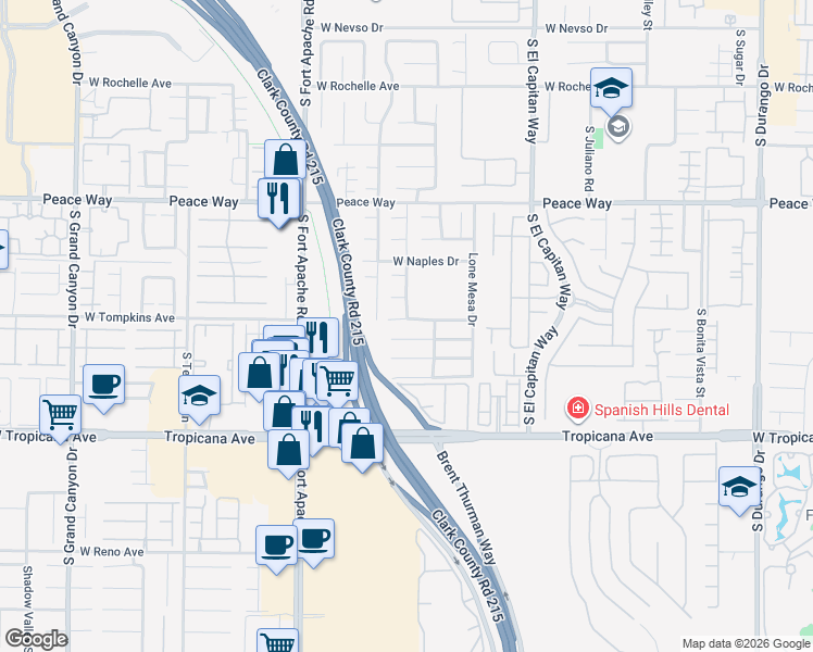 map of restaurants, bars, coffee shops, grocery stores, and more near 9211 Scallop Reef Avenue in Las Vegas