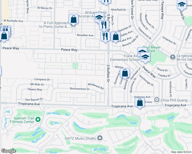 map of restaurants, bars, coffee shops, grocery stores, and more near 7861 Cape Flattery Avenue in Las Vegas