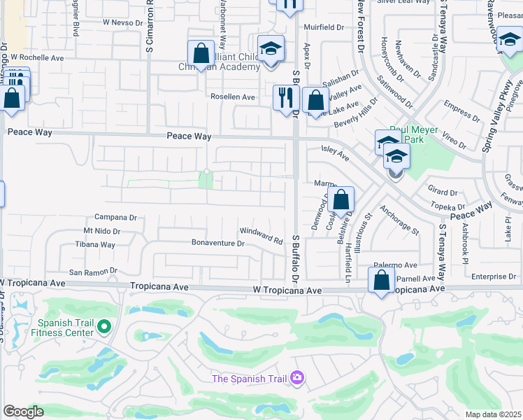 map of restaurants, bars, coffee shops, grocery stores, and more near 7861 Cape Flattery Avenue in Las Vegas