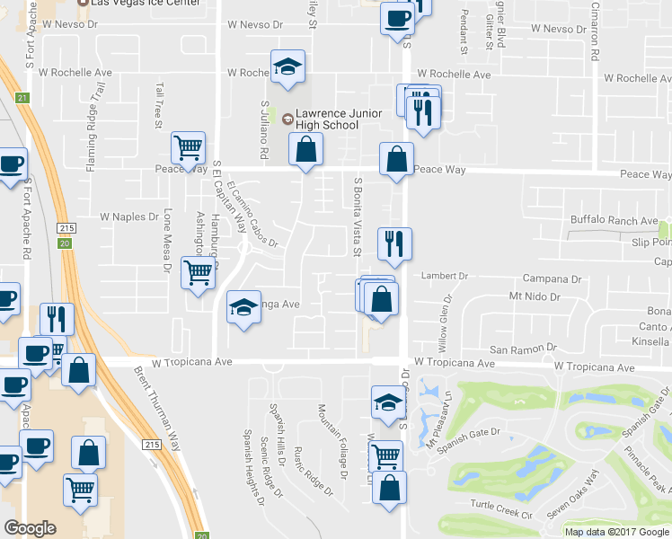 map of restaurants, bars, coffee shops, grocery stores, and more near 8748 Brody Court in Las Vegas
