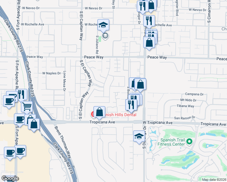 map of restaurants, bars, coffee shops, grocery stores, and more near 8798 Beacon Harbor Avenue in Las Vegas