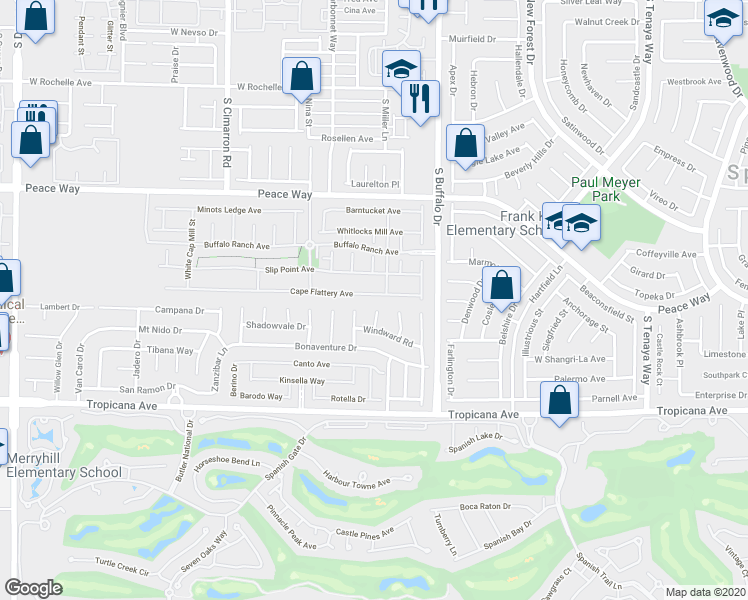map of restaurants, bars, coffee shops, grocery stores, and more near 7891 Cape Flattery Avenue in Las Vegas