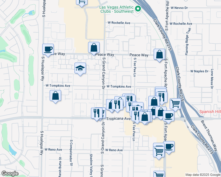 map of restaurants, bars, coffee shops, grocery stores, and more near 9758 Glittering Star Avenue in Las Vegas
