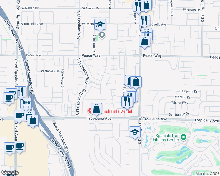 map of restaurants, bars, coffee shops, grocery stores, and more near 8798 Beacon Harbor Avenue in Las Vegas
