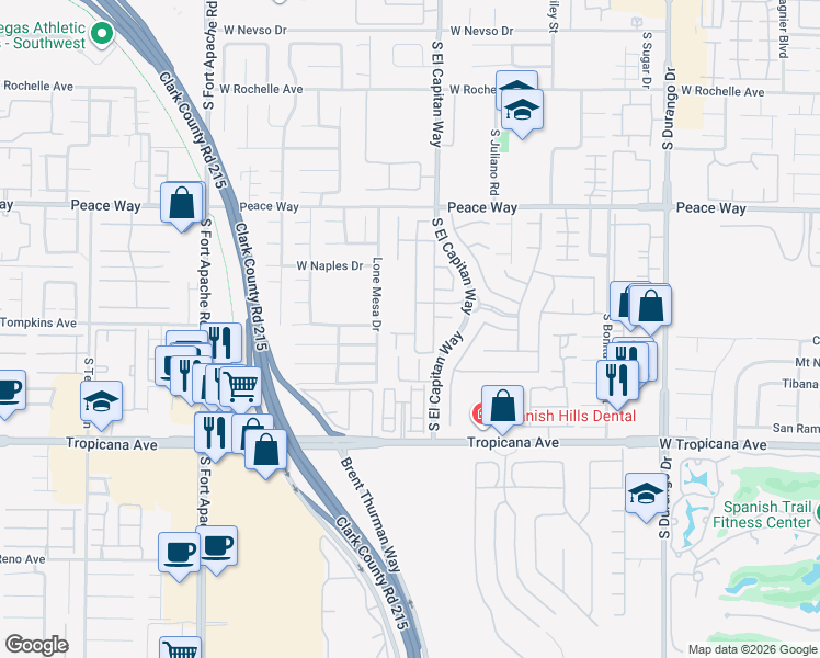map of restaurants, bars, coffee shops, grocery stores, and more near 4751 Hamburg Street in Las Vegas
