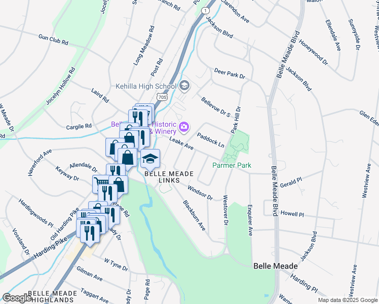 map of restaurants, bars, coffee shops, grocery stores, and more near 403 Leake Avenue in Nashville