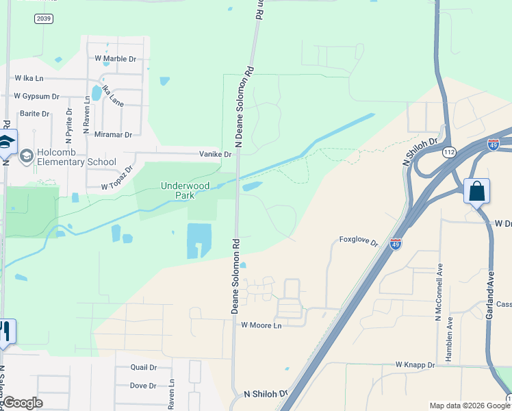 map of restaurants, bars, coffee shops, grocery stores, and more near 2504 Deane Solomon Road in Fayetteville