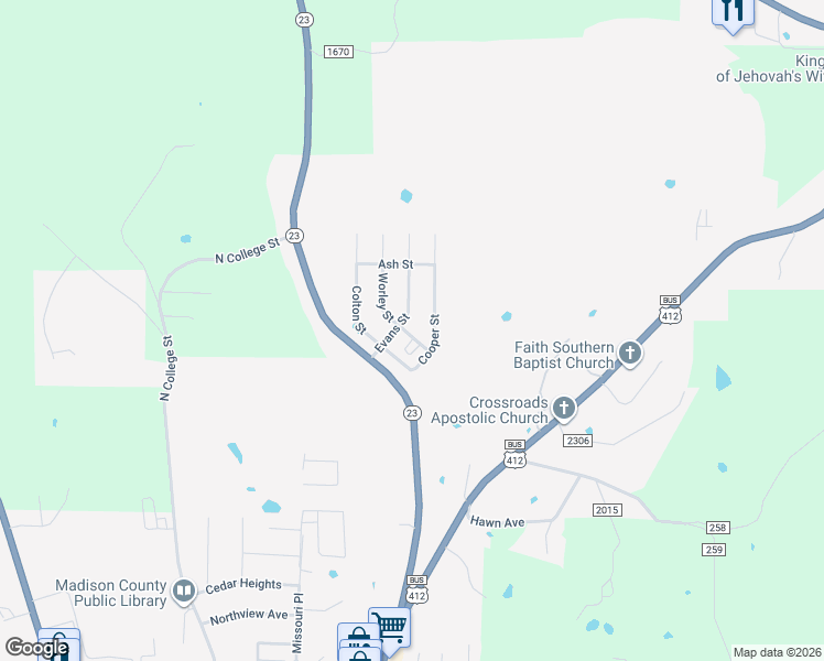 map of restaurants, bars, coffee shops, grocery stores, and more near 110 Cedar Bluff Street in Huntsville