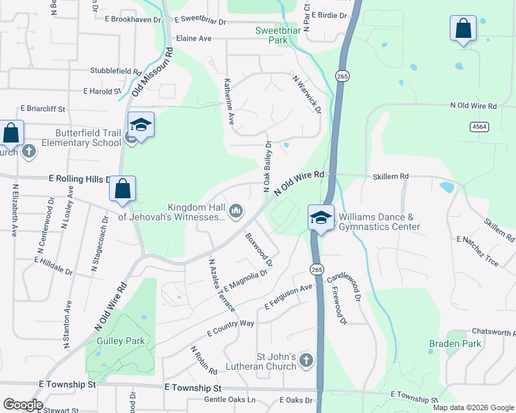 map of restaurants, bars, coffee shops, grocery stores, and more near 2924 North Old Wire Road in Fayetteville