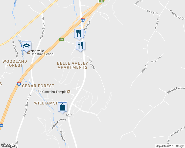 map of restaurants, bars, coffee shops, grocery stores, and more near 570 Old Hickory Boulevard in Nashville