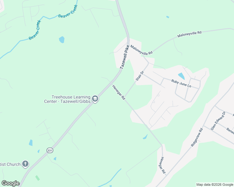 map of restaurants, bars, coffee shops, grocery stores, and more near 6805 Henegar Road in Knox County