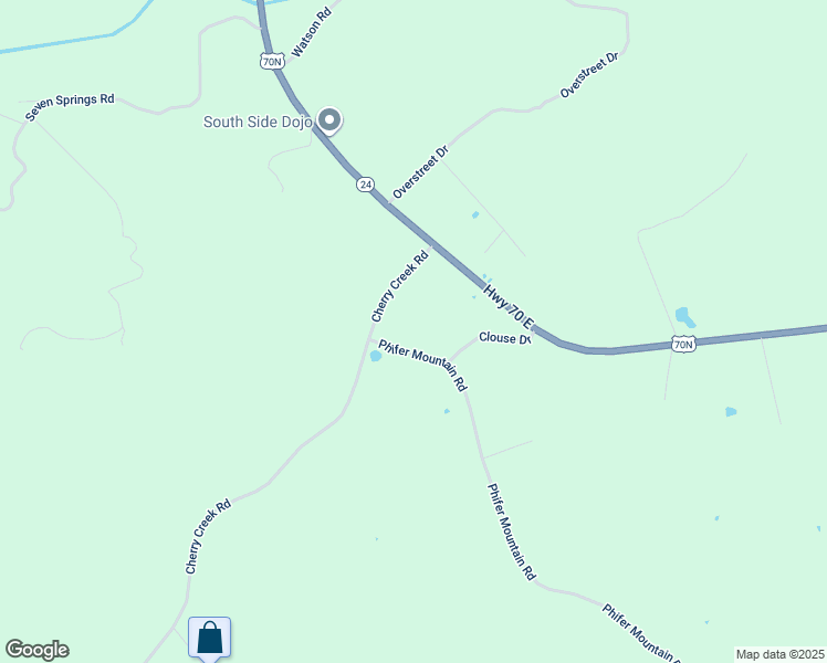 map of restaurants, bars, coffee shops, grocery stores, and more near 3860 Phifer Mountain Road in Cookeville