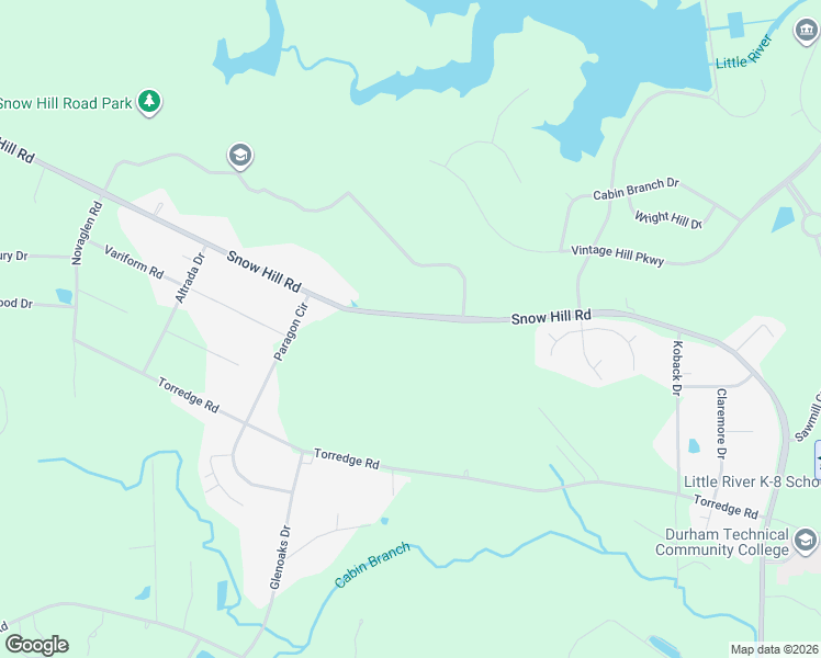 map of restaurants, bars, coffee shops, grocery stores, and more near 1402 Snow Hill Road in Durham
